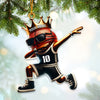 Maxcorners Custom Name and Number Basketball Ornament, Basketball Christmas Gift 2D Flat LM2111