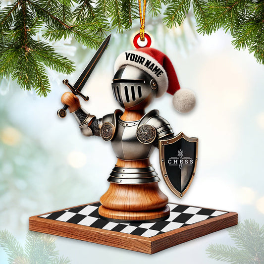 Maxcorners Custom Name Chess Ornament, Chess Lover Christmas Gift 2D Flat LM2211