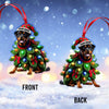 Maxcorners Custom Name Rottweiller Ornament, Dog Christmas Gift Decoration 2D Flat LM2111