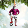 Maxcorners Custom Name Soccer Santa Ornament, Soccer Christmas Gifts 2D Flat LM2211