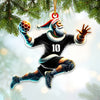 Maxcorners Custom Number Handball Santa Ornament, Christmas Gift for Handball Lover 2D Flat LM2211
