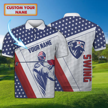 Maxcorners Golf Way Of America 4 Customized Name 3D Shirt