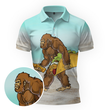 Maxcorners Taco Tuesday Sasquatch Golf Polo Shirt