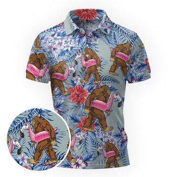 Maxcorners Tropical Bigfoot Gone Wild Golf Polo Shirt