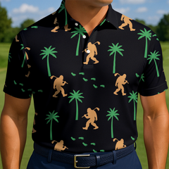 Maxcorners Tropical Footprints Club Golf Polo Shirt