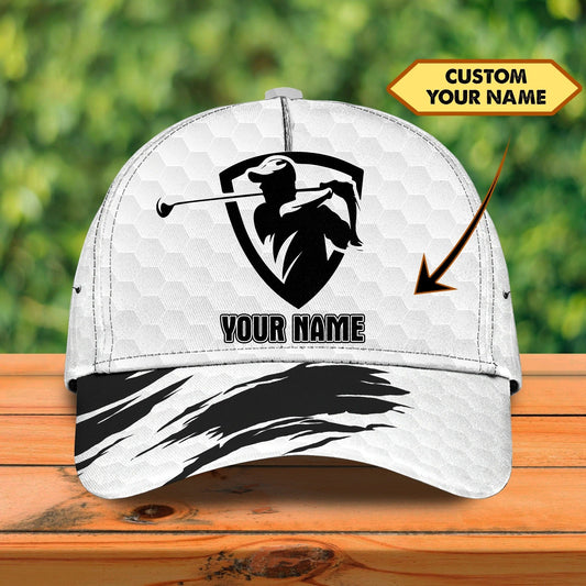 Maxcorners Custom Name 3D Full Print Cap Gifts For A Golf Lover, Golfing Cap Hat For Men, Summer Cap For Golfer LM0402