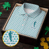 Maxcorners St Patrick's Day Shamrock Golf And Beer Blue And White Golf Shirt, Polo Shirts For Men, Golf Shirts For Men