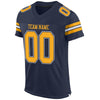 Maxcorners Custom Navy Gold-White Mesh Authentic Classic Football Jersey LM2605