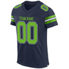 Maxcorners Custom Navy Neon Green-White Mesh Authentic Football Jersey LM2605