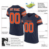 Maxcorners Custom Navy Orange-White Mesh Authentic Football Jersey LM2605