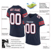 Maxcorners Custom Navy White-Red Mesh Authentic Game Day Football Jersey LM2605