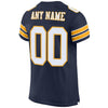 Maxcorners Custom Navy White-Gold Mesh Authentic Football Jersey LM2605