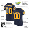 Maxcorners Custom Navy Gold-White Mesh Authentic Football Jersey LM2605