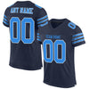 Maxcorners Custom Navy Powder Blue-White Mesh Authentic Football Jersey LM2605