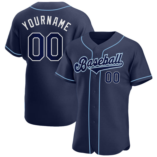 Maxcorners Custom Navy Navy-Powder Blue Authentic Baseball Jersey LM2605