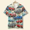 Maxcorners Personalized Classic Car With Seamless Island Pattern Hawaiian Shirt, Custom Photo Car Aloha Shirts (Up to 5 photos)