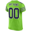Maxcorners Custom Neon Green Navy-White Mesh Authentic Classic Football Jersey LM2605