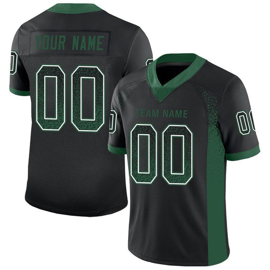 Maxcorners Custom Black Grass Green-White Drift Fashion Football Jersey LM2605