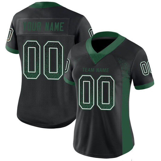 Maxcorners Custom Black Grass Green-White Drift Fashion Football Jersey LM2605
