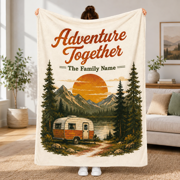 Maxcorners Adventure Together RVs Family Custom Name 3D Blanket