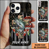 Maxcorners Fishing Camo Cross Fishing Lure Art Personalized Name Phone Case (10 Fish Species)