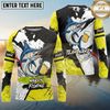 Maxcorners Fishing Funny Beer Fish Personalized Name, Team Name Long Sleeve Shirt (9 Fish Species)