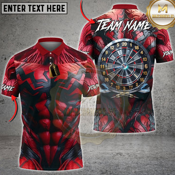 Maxcorners Dartboard Red Symbiote Bullseye Multiple Options Personalized Name, Team Name 3D Shirt