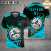Maxcorners Volleyball Fireball Angry Cartoon Graphic Multicolor Options Personalized 3D V-neck T-Shirt
