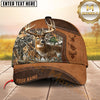 Maxcorners Deer Hunting Rustic Leather Camo Multi Options Personalized Name 3D Cap (6 Colors)