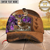Maxcorners Deer Hunting Rustic Leather Camo Multi Options Personalized Name 3D Cap (6 Colors)
