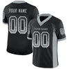 Maxcorners Custom Black Silver-White Drift Fashion Football Jersey LM2605
