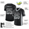 Maxcorners Custom Black Silver-White Drift Fashion Football Jersey LM2605