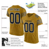 Maxcorners Custom Old Gold Black-White Mesh Authentic Football Jersey LM2605