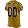Maxcorners Custom Old Gold Black-White Mesh Authentic Football Jersey LM2605