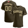 Maxcorners Custom Olive Camo-City Cream Premium American Flag Fashion Salute To Service Baseball Jerseys LM0210