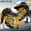 Maxcorners  Fishing Rustic Camouflage Personalized Name, Team Name Long Sleeve Shirt (9 Fish Species)
