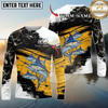 Maxcorners  Fishing Rustic Camouflage Personalized Name, Team Name Long Sleeve Shirt (9 Fish Species)