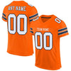 Maxcorners Custom Orange White-Navy Mesh Authentic Classic Football Jersey LM2605