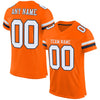 Maxcorners Custom Orange White-Navy Mesh Authentic Football Jersey LM2605