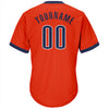 Maxcorners Custom Orange Navy-White Authentic Throwback Rib-Knit Baseball Jersey Shirt LM2605