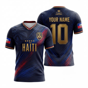 Maxcorners Personalized Haiti Soccer Supporter 3D T Shirt Custom Football Fan Jersey For Men Women Kids