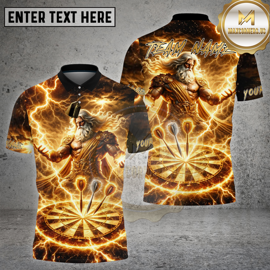 Maxcorners Darts Shirt Thunder God Lightning Power Multicolor Options Personalized Name, Team Name 3D Shirt (4 Colors)