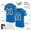 Maxcorners Custom Panther Blue Light Gray-Black Mesh Authentic Football Jersey LM2605