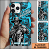 Maxcorners Fishing Grim Reaper Camouflage Multicolor Options Personalized Name Phone Case Gift For Anglers (3 Colors)