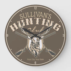Maxcorners Personalised Hunter NAME Deer Rifle Hunting Club Large Clock TU3012