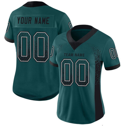 Maxcorners Custom Midnight Green Black-White Drift Fashion Football Jersey LM2605