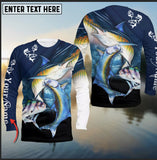 Maxcorners Customize Name Fishing Atlantic Sailfish, Roosterfish, Tarpon 3D Hoodie