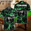 Maxcorners Billiards 8 Ball Dark Material Multicolor Options Personalized Name, Team Name 3D Polo Shirt (6 Colors)