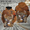 Maxcorners Leather Camo Hunting Custom Name Shirt 3D All Over Printed Clothes (Moose, Deer, Elk, Duck)