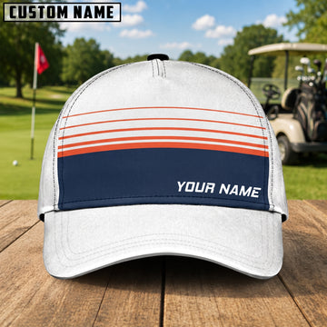 Maxcorners Retro Stripe Golf Personalized Name Cap